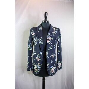 Lila Rose Blazer Jacket Floral Black White Blue Pink Green Size S